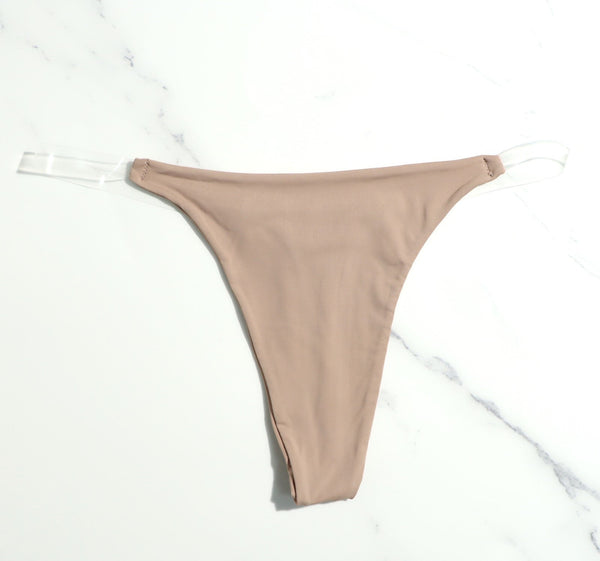 Clear Strap Thong Panties