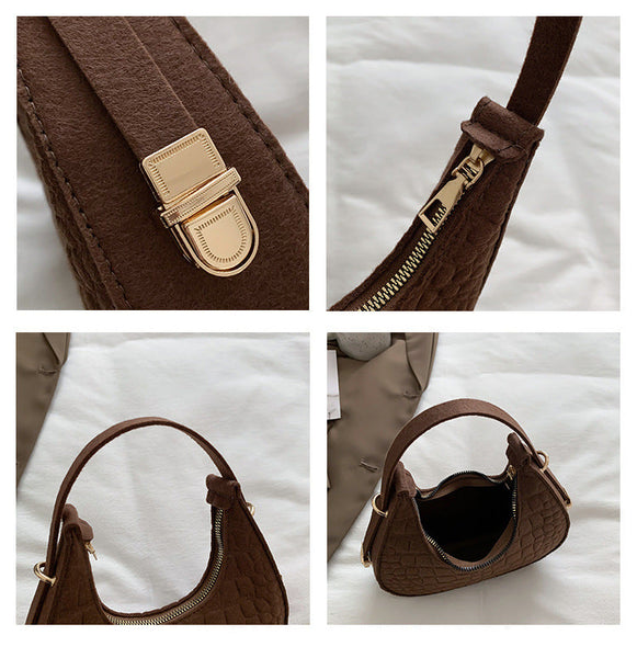 Matte Crescent Shoulder Bag XMY8036