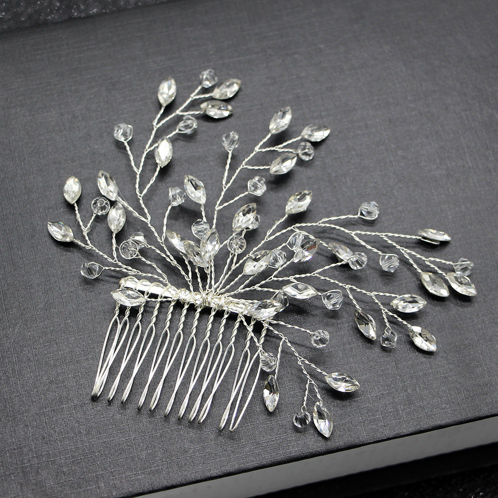 Crystal Beads & Pearl Hair Comb