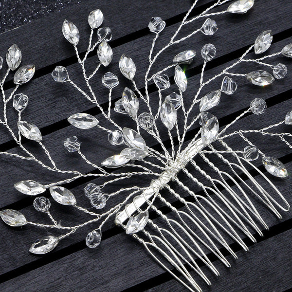 Crystal Beads & Pearl Hair Comb