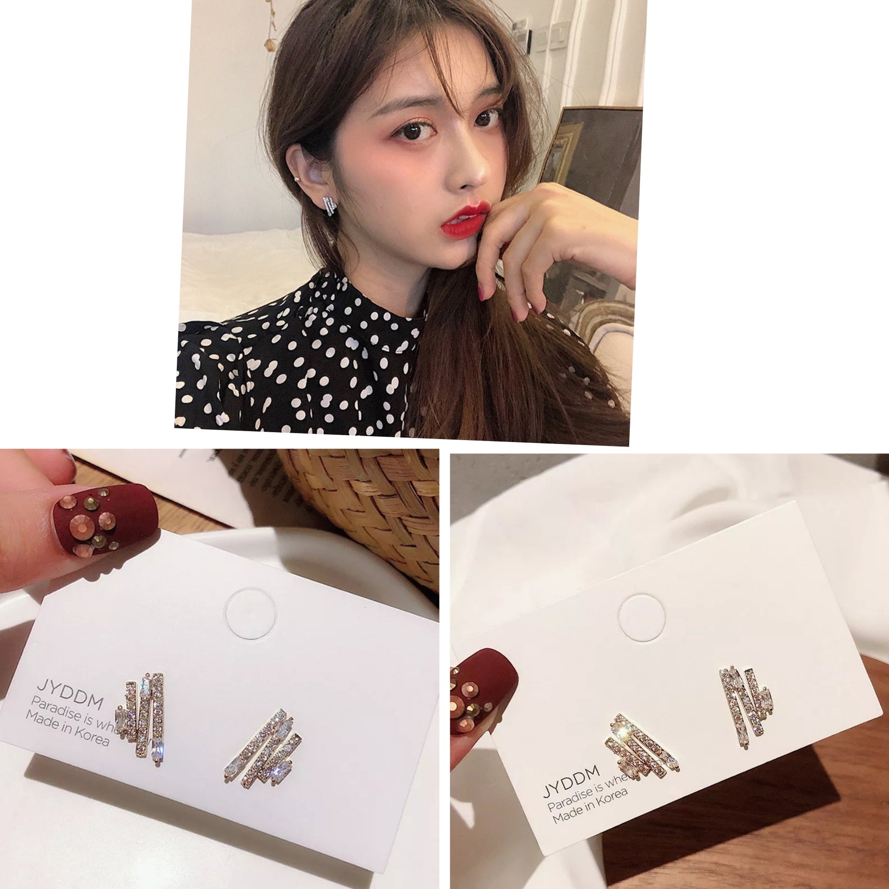 Crystal Geometric Stud Earrings