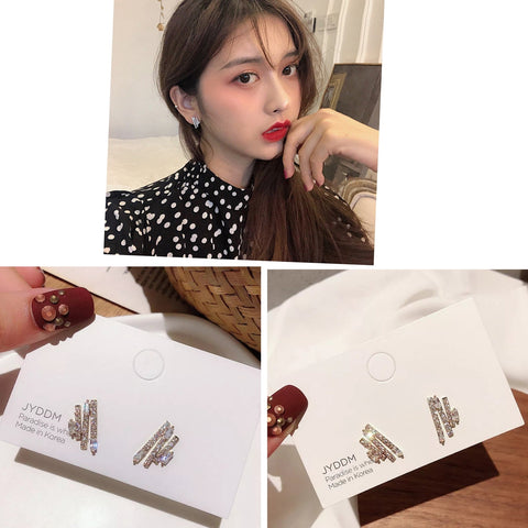 Crystal Geometric Stud Earrings