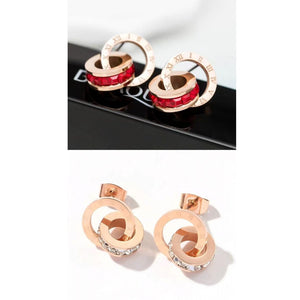 Double Hoop Diamante Stud