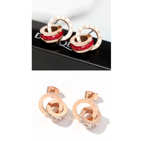 Double Hoop Diamante Stud