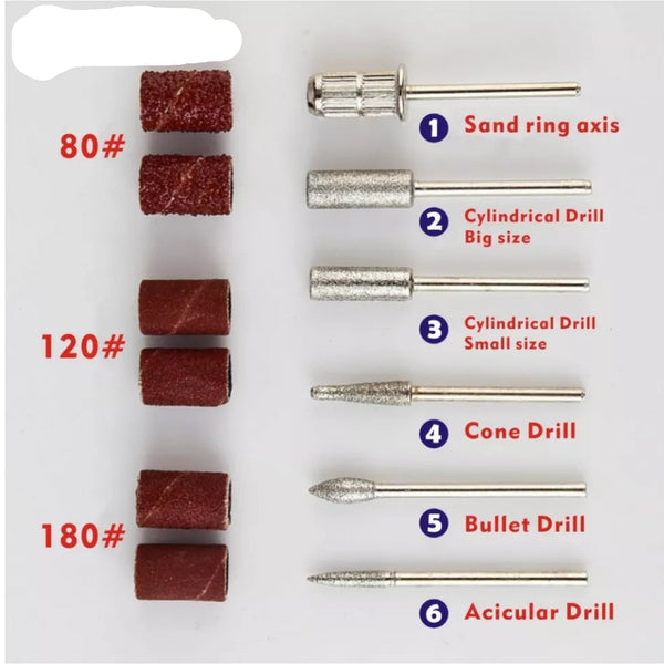 12pcs Nail Drill Bits