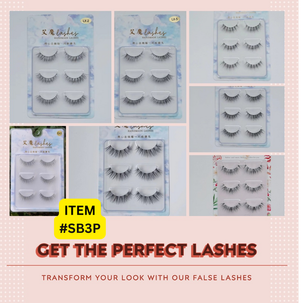 3 Pairs Pack of False Lashes