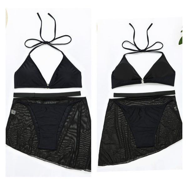 3 Piece Bikini Swimsuit with Skirt