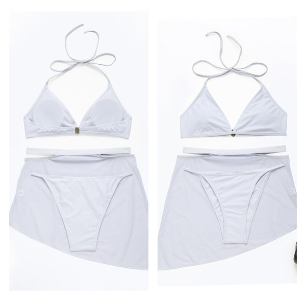 3 Piece Bikini Swimsuit with Skirt