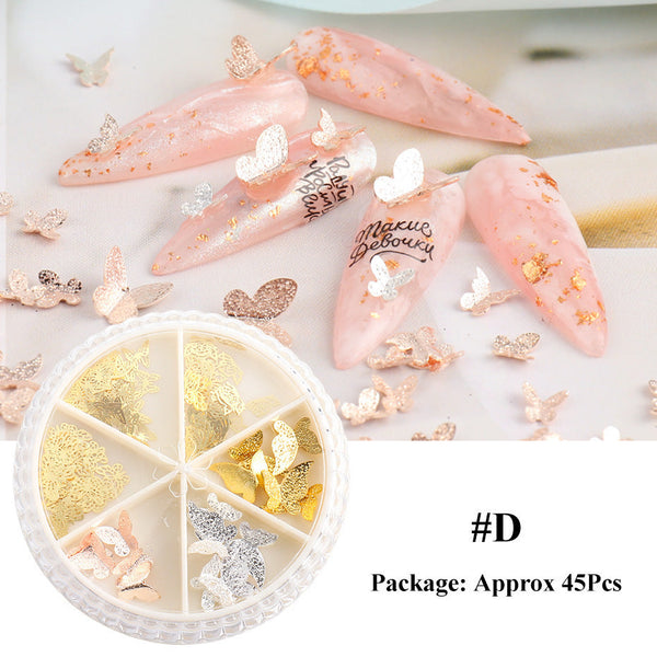 3D Metal Butterfly Nail Art Decoration