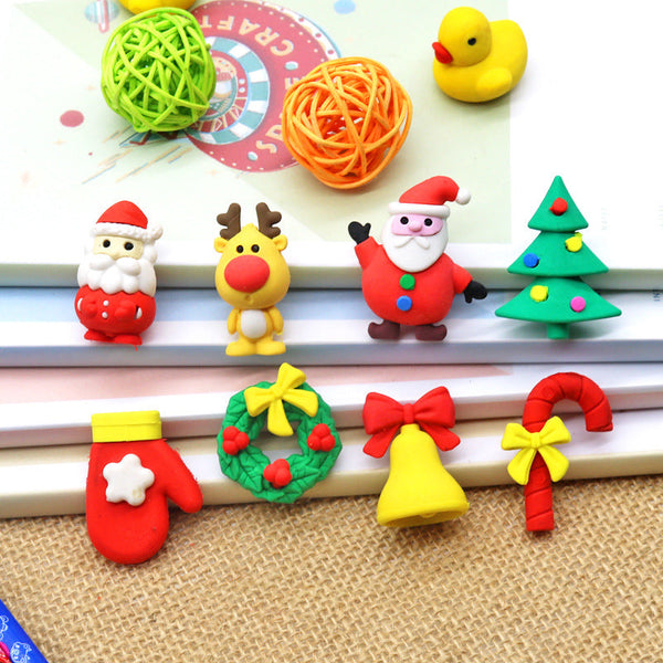 4 Pc Christmas Eraser