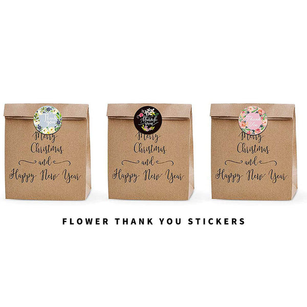 Round Floral Thank You Stickers CY11