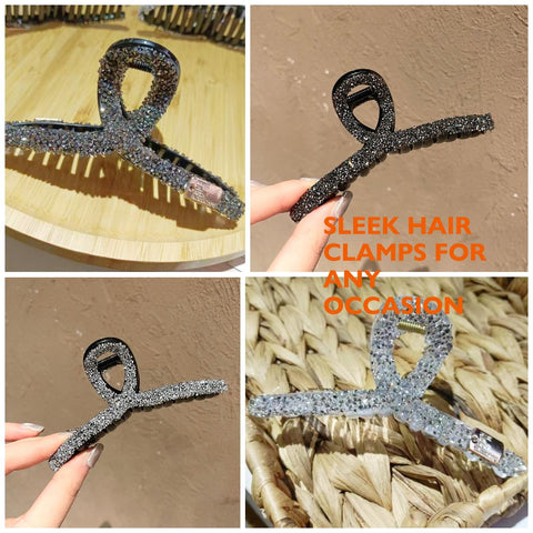 Rhinestones Hair Clamps