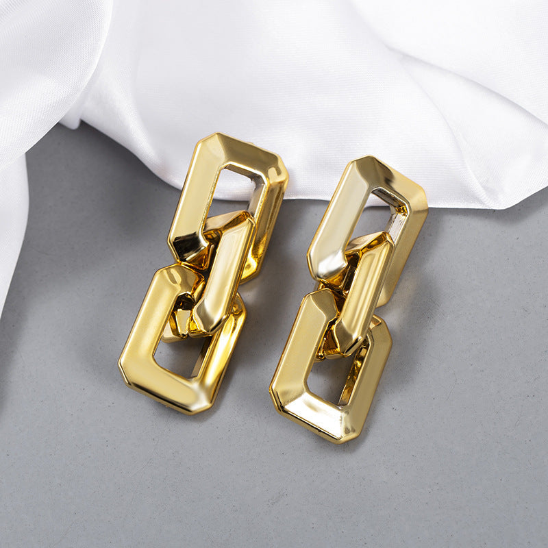 Golden Geometric Earrings E2032-Gld