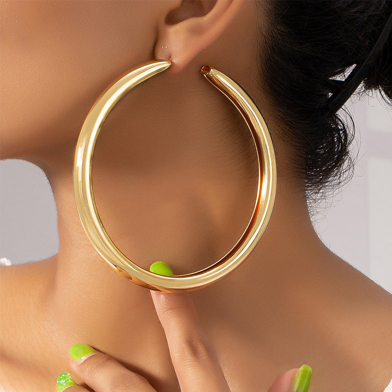 Large and Thick Hoop Earrings