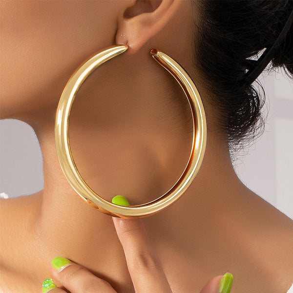 Large and Thick Hoop Earrings