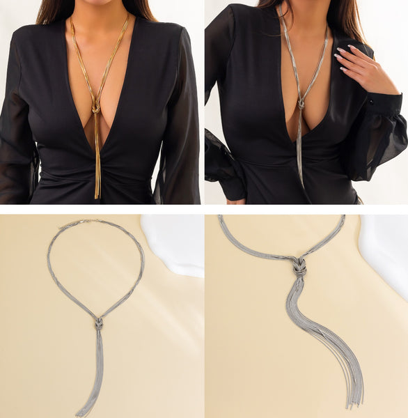 Long Woven Clavicle Necklace JS05590