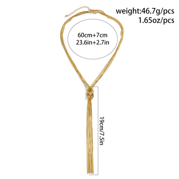 Long Woven Clavicle Necklace JS05590