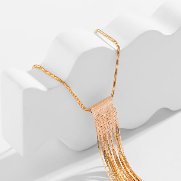 Long Woven Clavicle Necklace JS05607