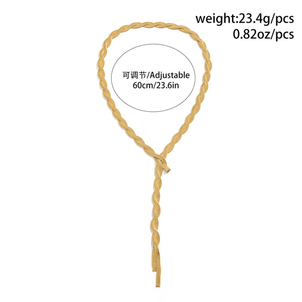 Long Woven Clavicle Necklace JS05599