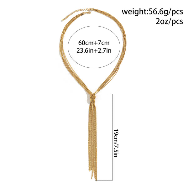 Long Woven Clavicle Necklace JS05602