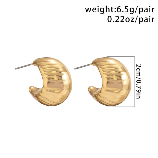 Metal C Shaped Earrings JS02903