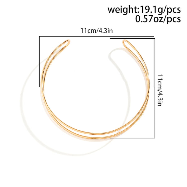 Metal Choker Necklace JS05741-Gld