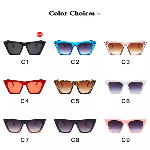 Retro Square Cat Eye Sunglasses