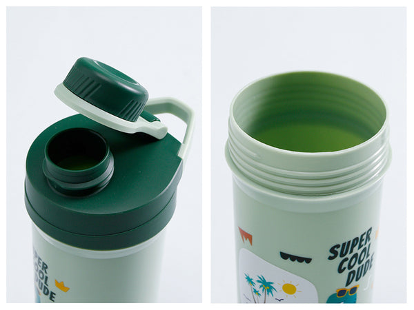Cartoon Flip Top Square Lunch Box + Cup Set