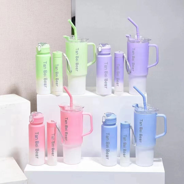 40oz 3 Piece Gradient Straw Cup Set