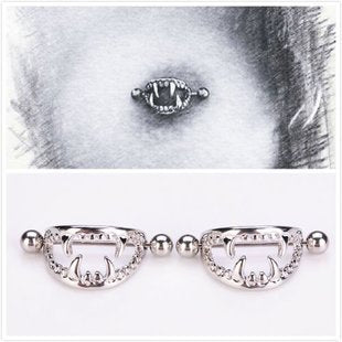 Stainless Steel Tooth Nipple Ring