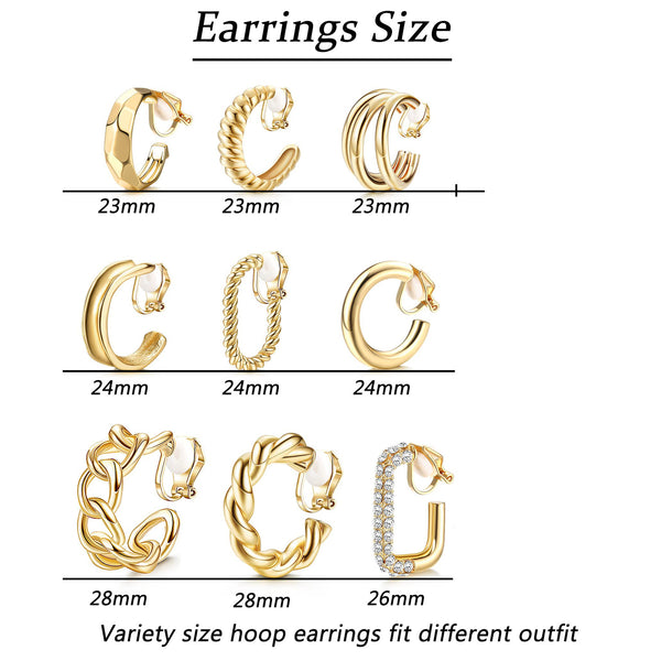 C Shaped Clip On Earrings 2
