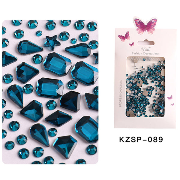 Nail Art Flat Bottom Mixed Glass Diamonds