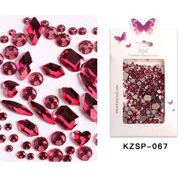 Nail Art Flat Bottom Mixed Glass Diamonds
