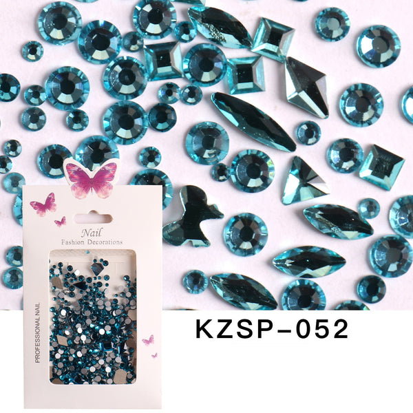 Nail Art Flat Bottom Mixed Glass Diamonds