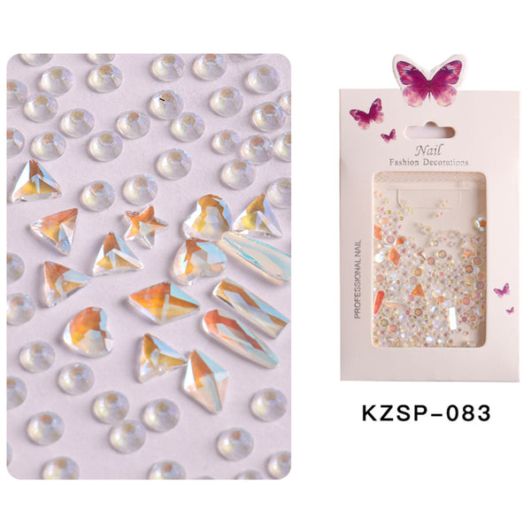Nail Art Flat Bottom Mixed Glass Diamonds