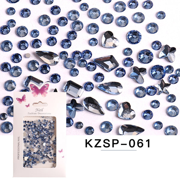 Nail Art Flat Bottom Mixed Glass Diamonds