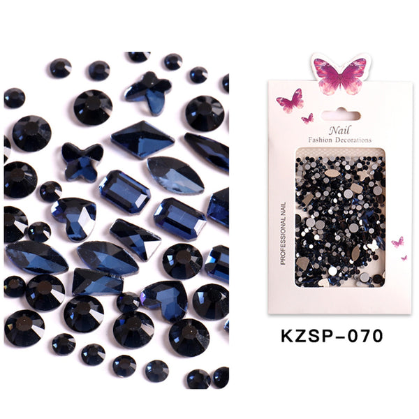 Nail Art Flat Bottom Mixed Glass Diamonds
