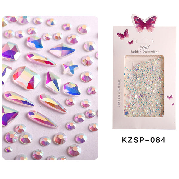 Nail Art Flat Bottom Mixed Glass Diamonds