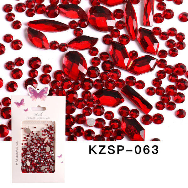 Nail Art Flat Bottom Mixed Glass Diamonds