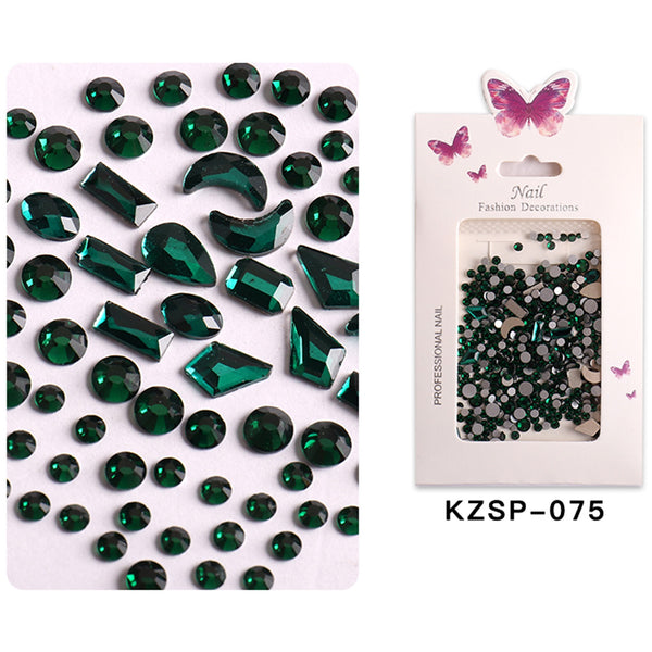 Nail Art Flat Bottom Mixed Glass Diamonds