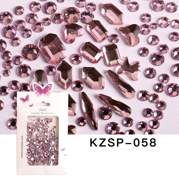 Nail Art Flat Bottom Mixed Glass Diamonds