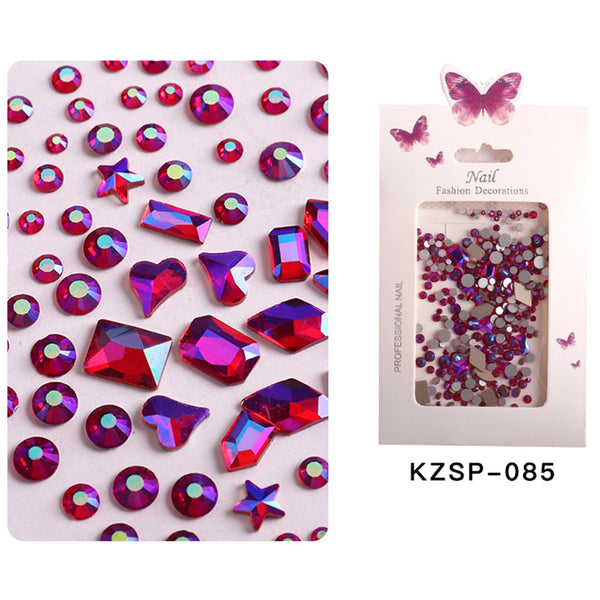 Nail Art Flat Bottom Mixed Glass Diamonds