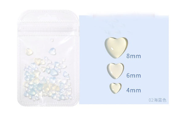 UV Crystal Heart Nail Art Decoration Mixed Size