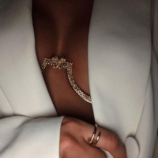 Rhinestone Butterfly Chest Chain 22501