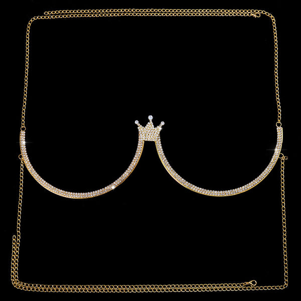Rhinestone Crown Chest Chain 31101