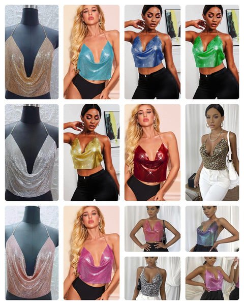 Sling Deep V Chainmail Top