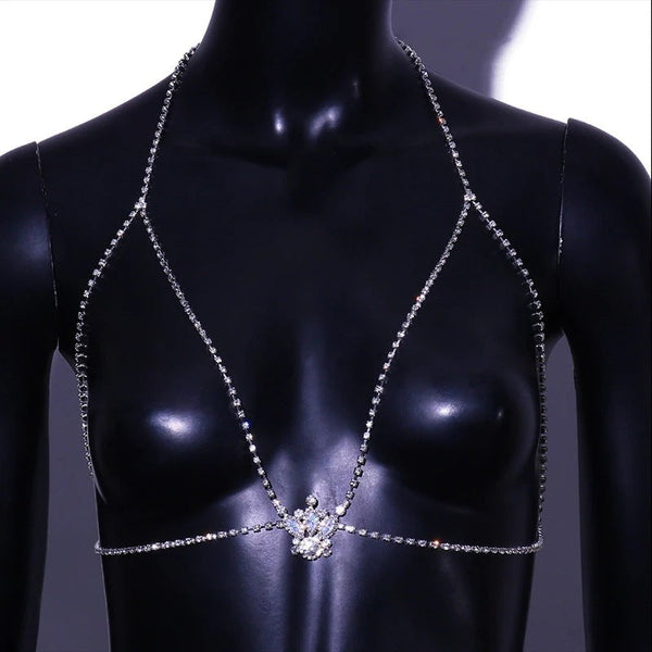 Rhinestone Crown Chest Chain 31104