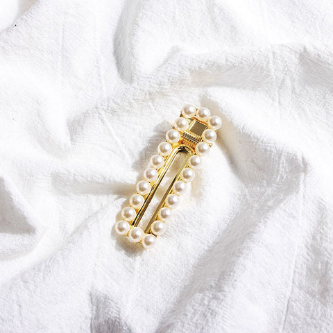 Pearl Rectangle Hair Clips