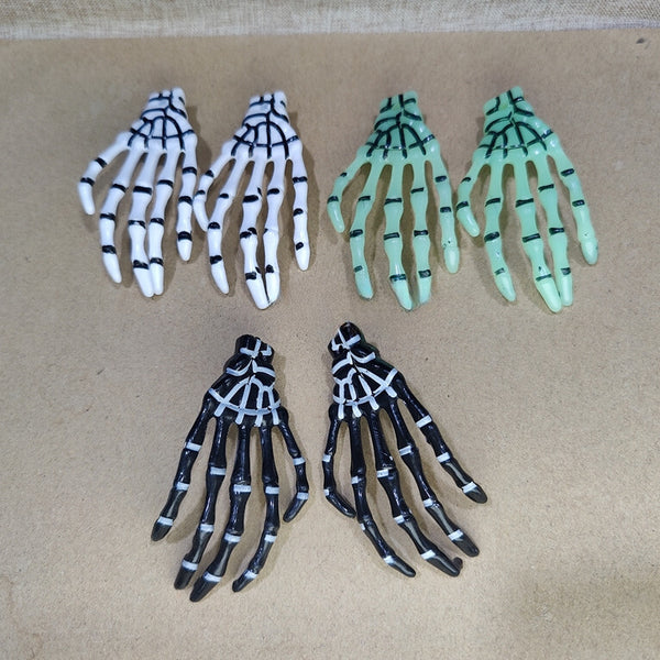 Halloween 7.5cm Ghost Hands Green, White and Black(Pack of 6 Pairs)