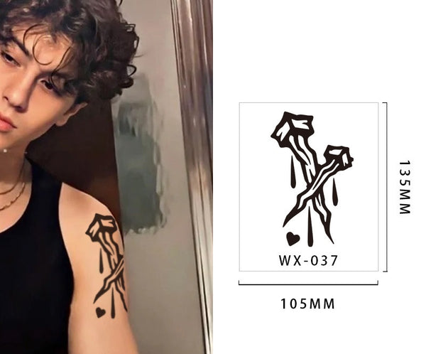 Black Ink Temporary Tattoos